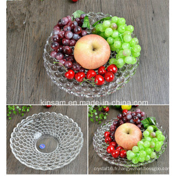 Bol de fruits en verre de cristal de mode pour la vaisselle